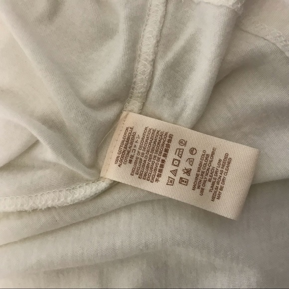 Free People Ivory Embroidered Penny Tee M - Picture 6 of 6